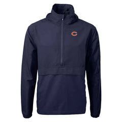 Chicago Bears Cutter & Buck Charter Eco Recycled Anorak Half-Zip Jacket Navy | NFL
