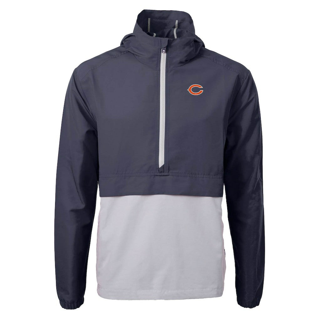 Chicago Bears Cutter & Buck Charter Eco Recycled Anorak Half-Zip Jacket Blue | NFL