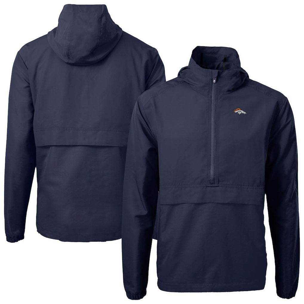 Denver Broncos Cutter & Buck Charter Eco Recycled Anorak Half-Zip Jacket Blue | NFL
