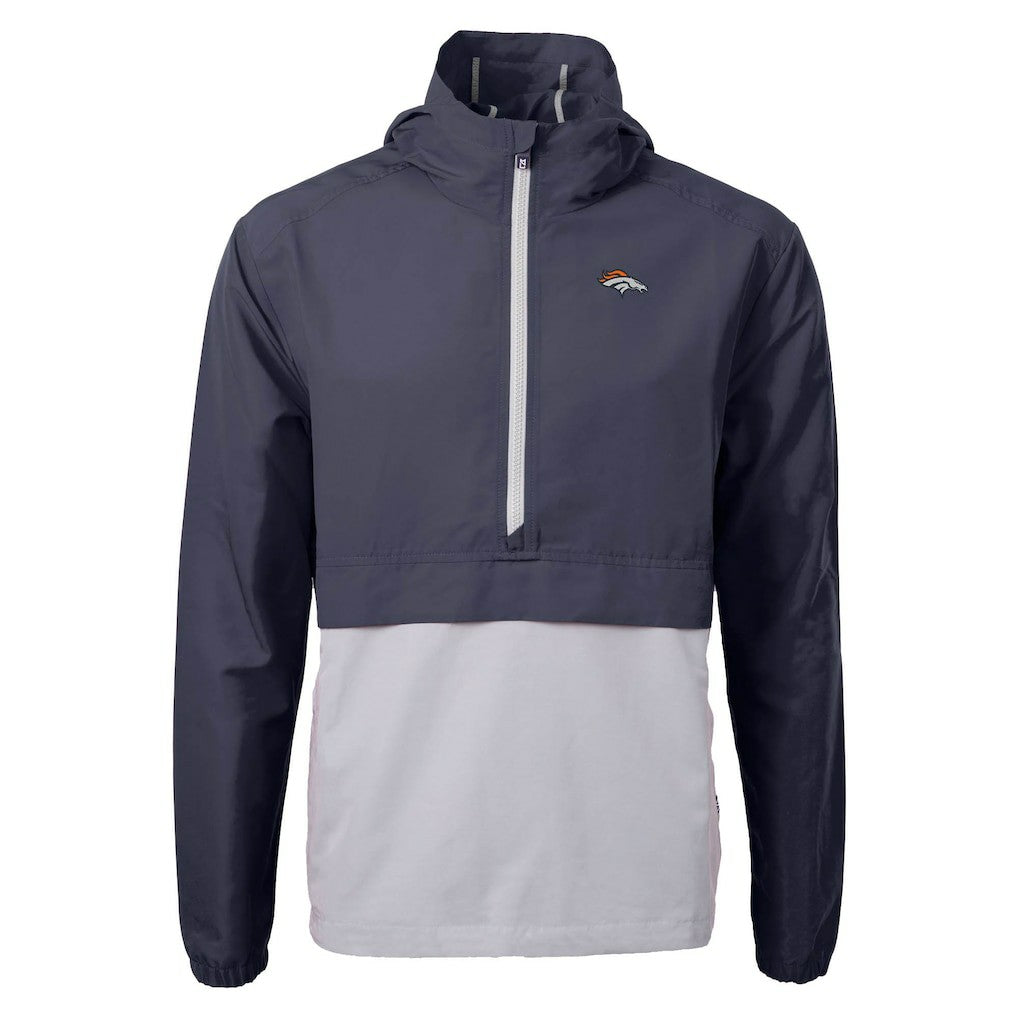 Denver Broncos Cutter & Buck Charter Eco Recycled Anorak Half-Zip Jacket Blue | NFL