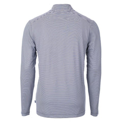 Carolina Panthers Cutter & Buck Virtue Eco Pique Micro Stripe Recycled Quarter-Zip Pullover Top Navy/White | NFL