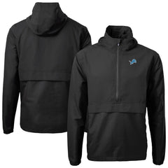 Detroit Lions Cutter & Buck Charter Eco Recycled Anorak Half-Zip Jacket Black | NFL