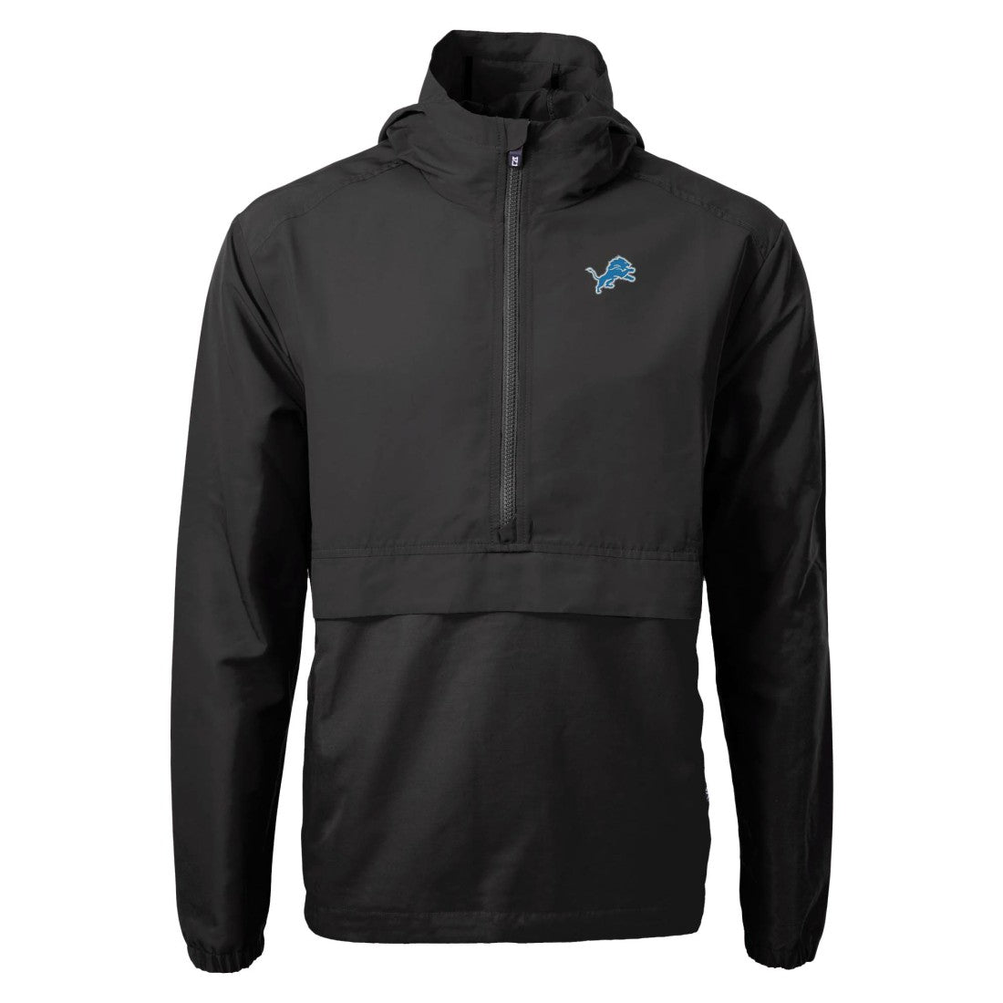 Detroit Lions Cutter & Buck Charter Eco Recycled Anorak Half-Zip Jacket Black | NFL