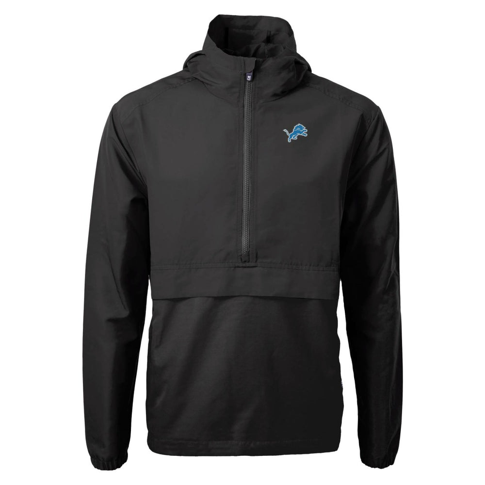 Detroit Lions Cutter & Buck Charter Eco Recycled Anorak Half-Zip Jacket Black | NFL