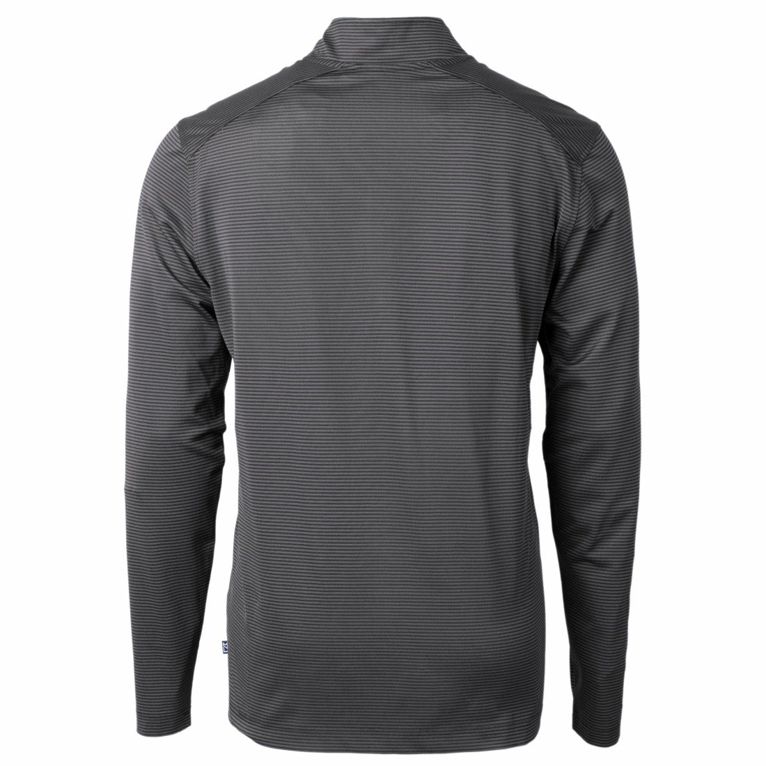 Detroit Lions Cutter & Buck Virtue Eco Pique Micro Stripe Recycled Quarter-Zip Pullover Top Black/Gray | NFL