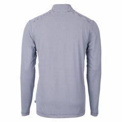 Detroit Lions Cutter & Buck Virtue Eco Pique Micro Stripe Recycled Quarter-Zip Pullover Top Navy/White | NFL