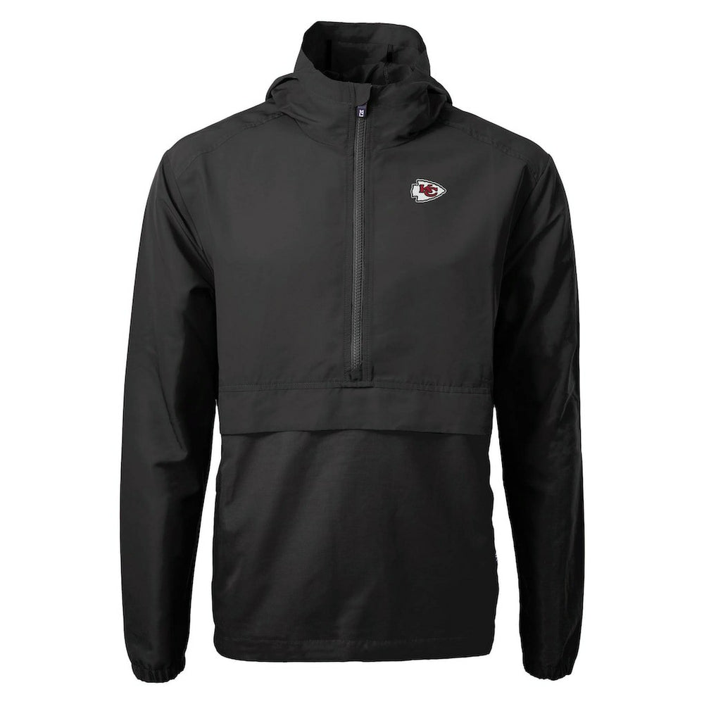 Kansas City Chiefs Cutter & Buck Charter Eco Recycled Anorak Half-Zip Jacket Black | NFL