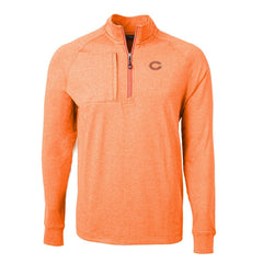 Chicago Bears Cutter & Buck Adapt Eco Knit Quarter-Zip Pullover Top Heather Orange | NFL