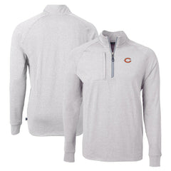Chicago Bears Cutter & Buck Adapt Eco Knit Quarter-Zip Pullover Top Heather Gray | NFL