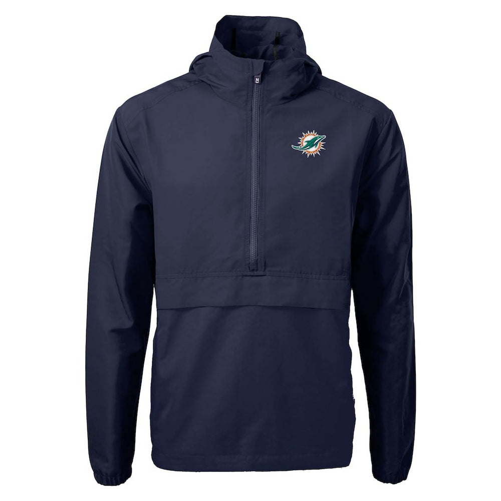 Miami Dolphins Cutter & Buck Charter Eco Recycled Anorak Half-Zip Jacket Blue | NFL