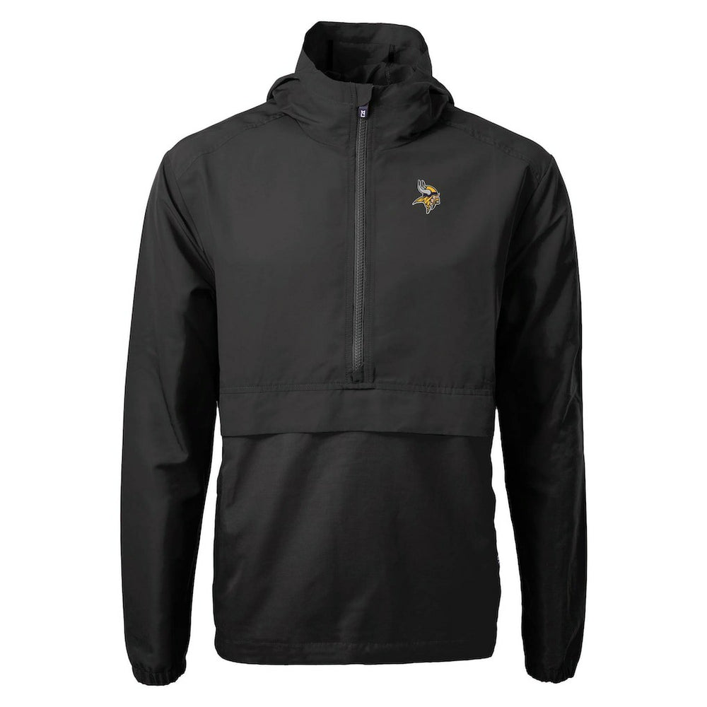 Minnesota Vikings Cutter & Buck Charter Eco Recycled Anorak Half-Zip Jacket Black | NFL