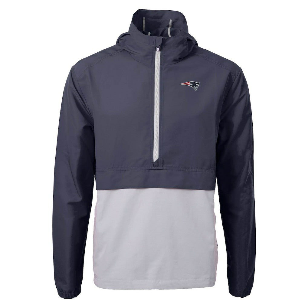 New England Patriots Cutter & Buck Charter Eco Recycled Anorak Half-Zip Jacket Blue | NFL