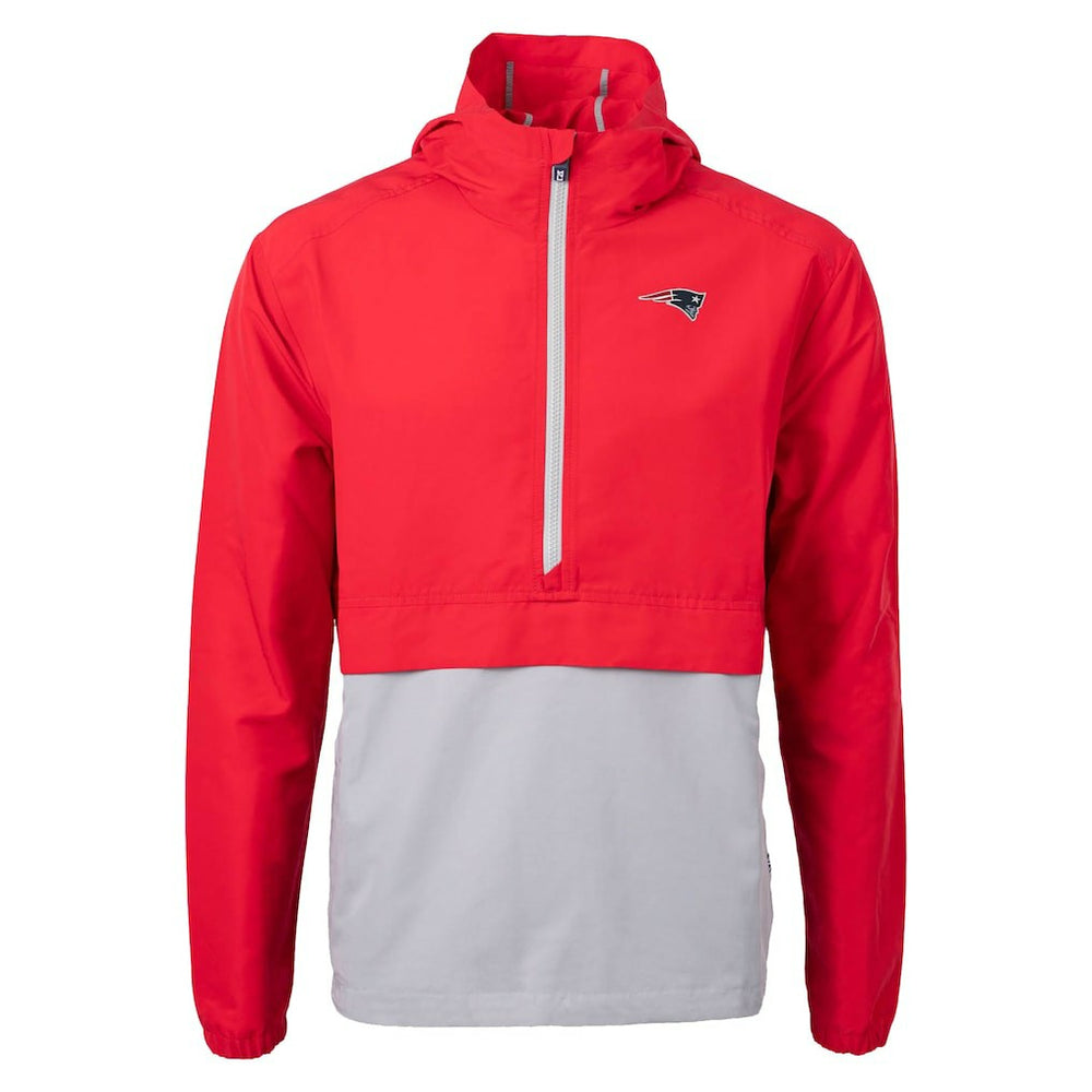 New England Patriots Cutter & Buck Charter Eco Recycled Anorak Half-Zip Jacket Red | NFL