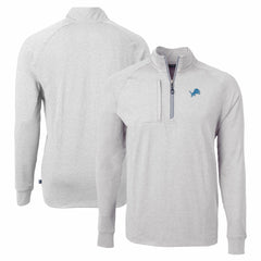 Detroit Lions Cutter & Buck Adapt Eco Knit Quarter-Zip Pullover Top Heather Gray | NFL