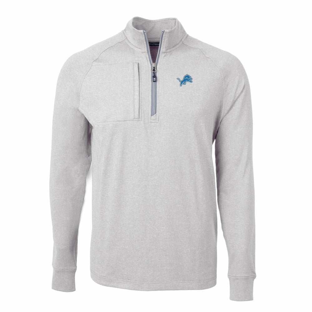 Detroit Lions Cutter & Buck Adapt Eco Knit Quarter-Zip Pullover Top Heather Gray | NFL