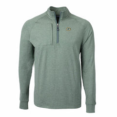 Green Bay Packers Cutter & Buck Adapt Eco Knit Quarter-Zip Pullover Top Heather Green | NFL