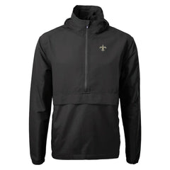 New Orleans Saints Cutter & Buck Charter Eco Recycled Anorak Half-Zip Jacket Black | NFL