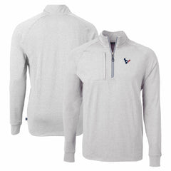 Houston Texans Cutter & Buck Adapt Eco Knit Quarter-Zip Pullover Top Heather Gray | NFL