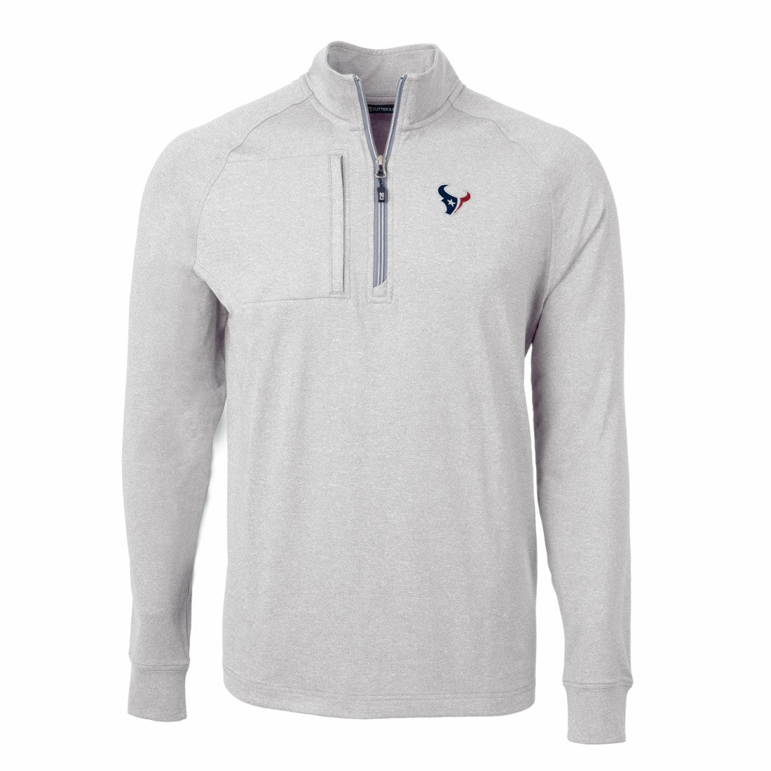 Houston Texans Cutter & Buck Adapt Eco Knit Quarter-Zip Pullover Top Heather Gray | NFL
