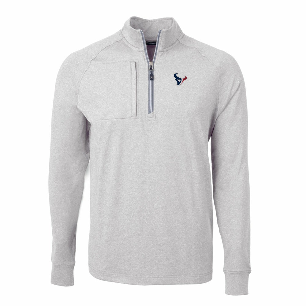 Houston Texans Cutter & Buck Adapt Eco Knit Quarter-Zip Pullover Top Heather Gray | NFL