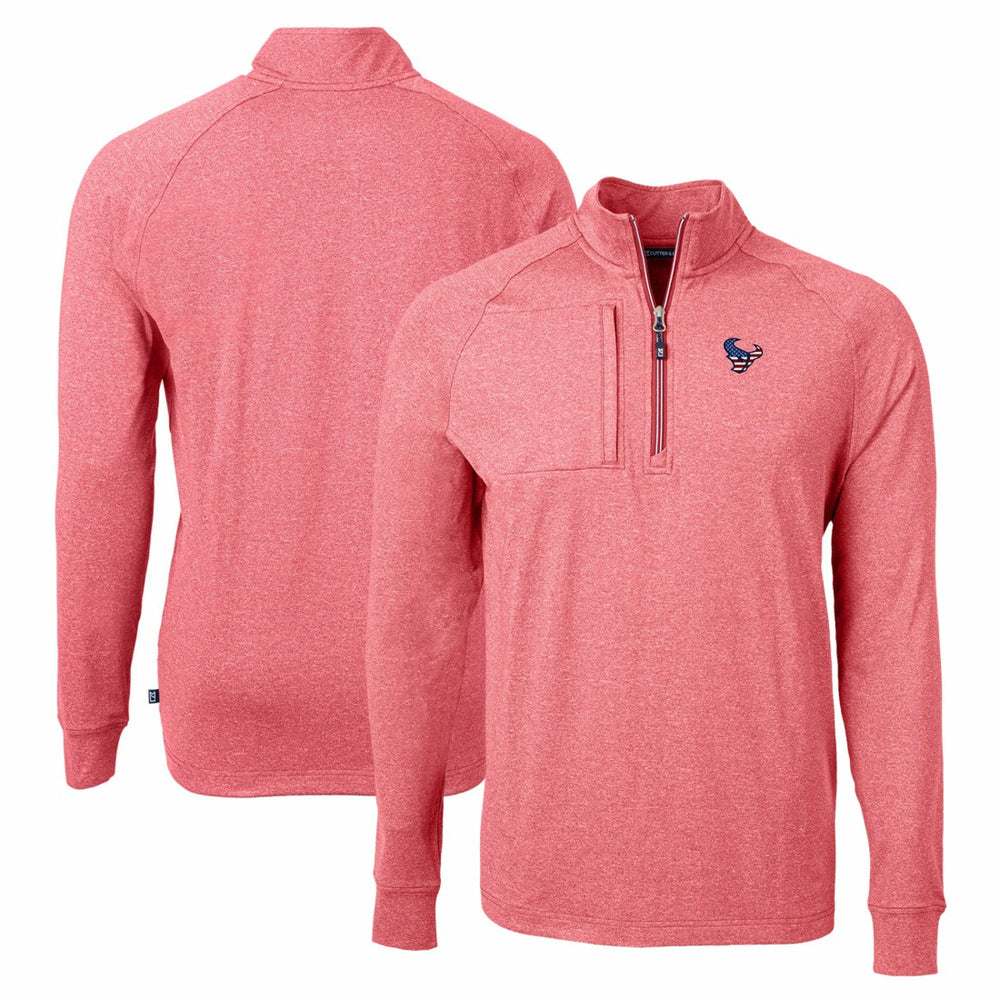 Houston Texans Cutter & Buck Adapt Eco Knit Quarter-Zip Pullover Top Heather Red | NFL