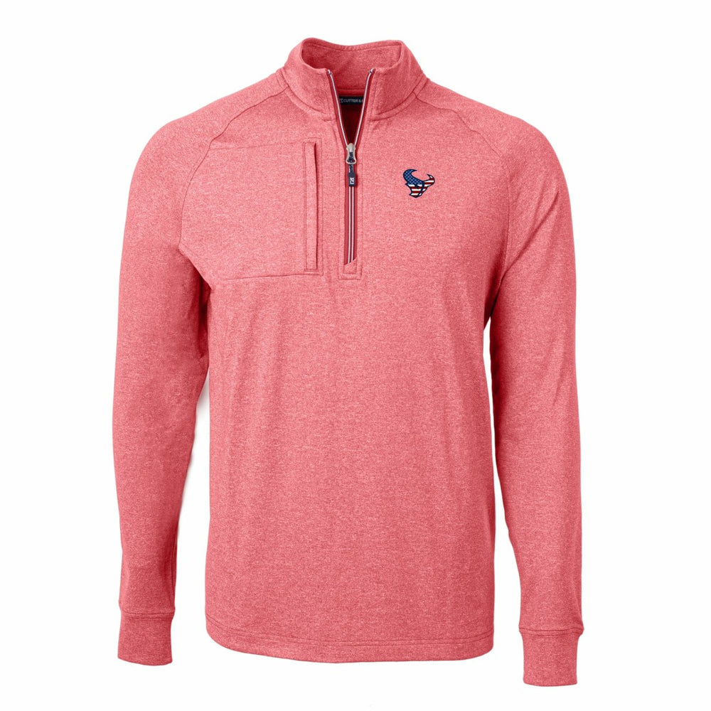 Houston Texans Cutter & Buck Adapt Eco Knit Quarter-Zip Pullover Top Heather Red | NFL