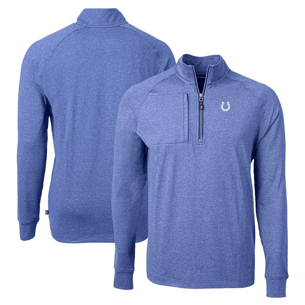 Indianapolis Colts Cutter & Buck Adapt Eco Knit Quarter-Zip Pullover Top Royal | NFL