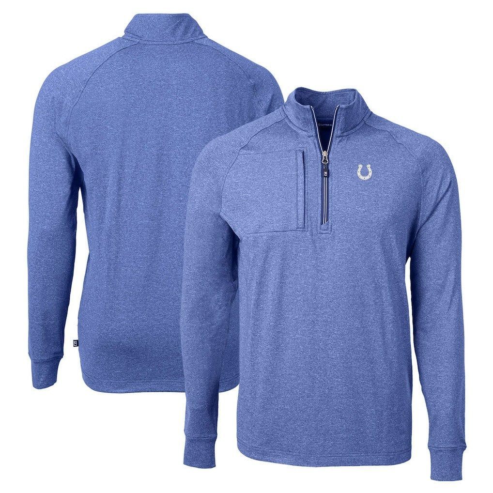 Indianapolis Colts Cutter & Buck Adapt Eco Knit Quarter-Zip Pullover Top Royal | NFL