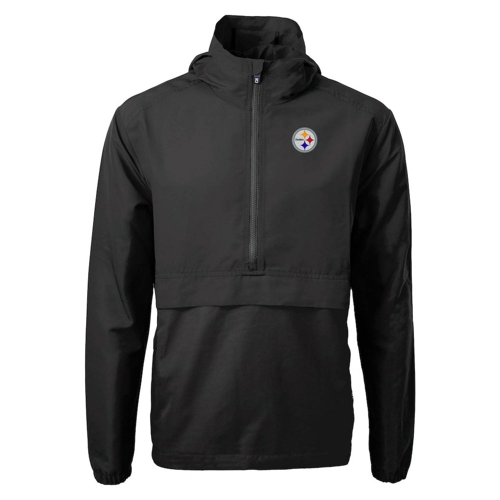 Pittsburgh Steelers Cutter & Buck Charter Eco Recycled Anorak Half-Zip Jacket Black | NFL