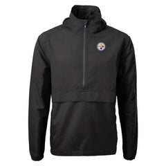 Pittsburgh Steelers Cutter & Buck Charter Eco Recycled Anorak Half-Zip Jacket Black | NFL