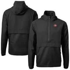 San Francisco 49ers Cutter & Buck Charter Eco Recycled Anorak Half-Zip Jacket Black | NFL