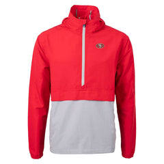 San Francisco 49ers Cutter & Buck Charter Eco Recycled Anorak Half-Zip Jacket Red | NFL