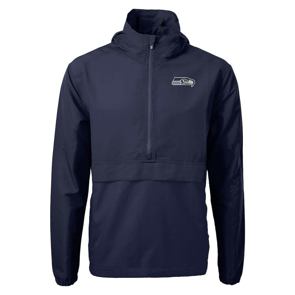 Seattle Seahawks Cutter & Buck Charter Eco Recycled Anorak Half-Zip Jacket Navy | NFL