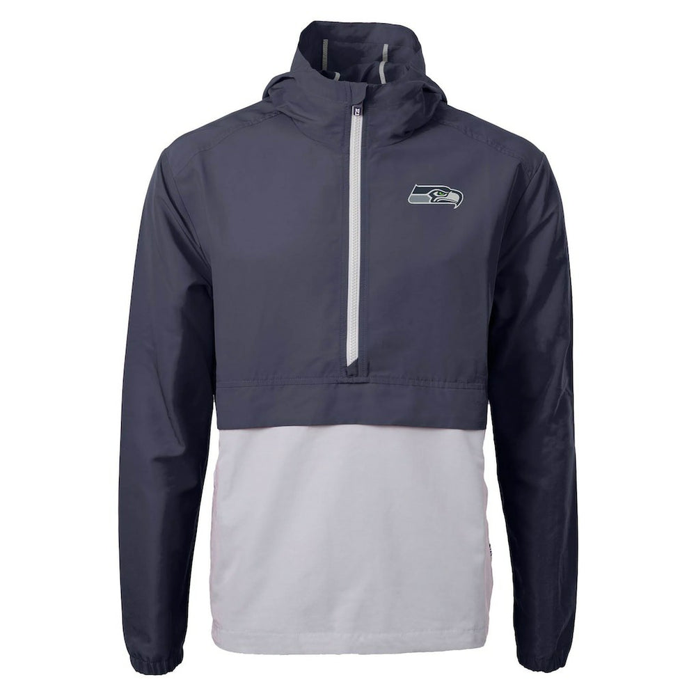 Seattle Seahawks Cutter & Buck Charter Eco Recycled Anorak Half-Zip Jacket Blue | NFL
