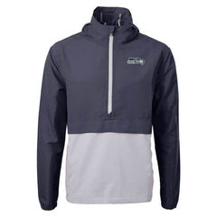Seattle Seahawks Cutter & Buck Charter Eco Recycled Anorak Half-Zip Jacket Blue | NFL