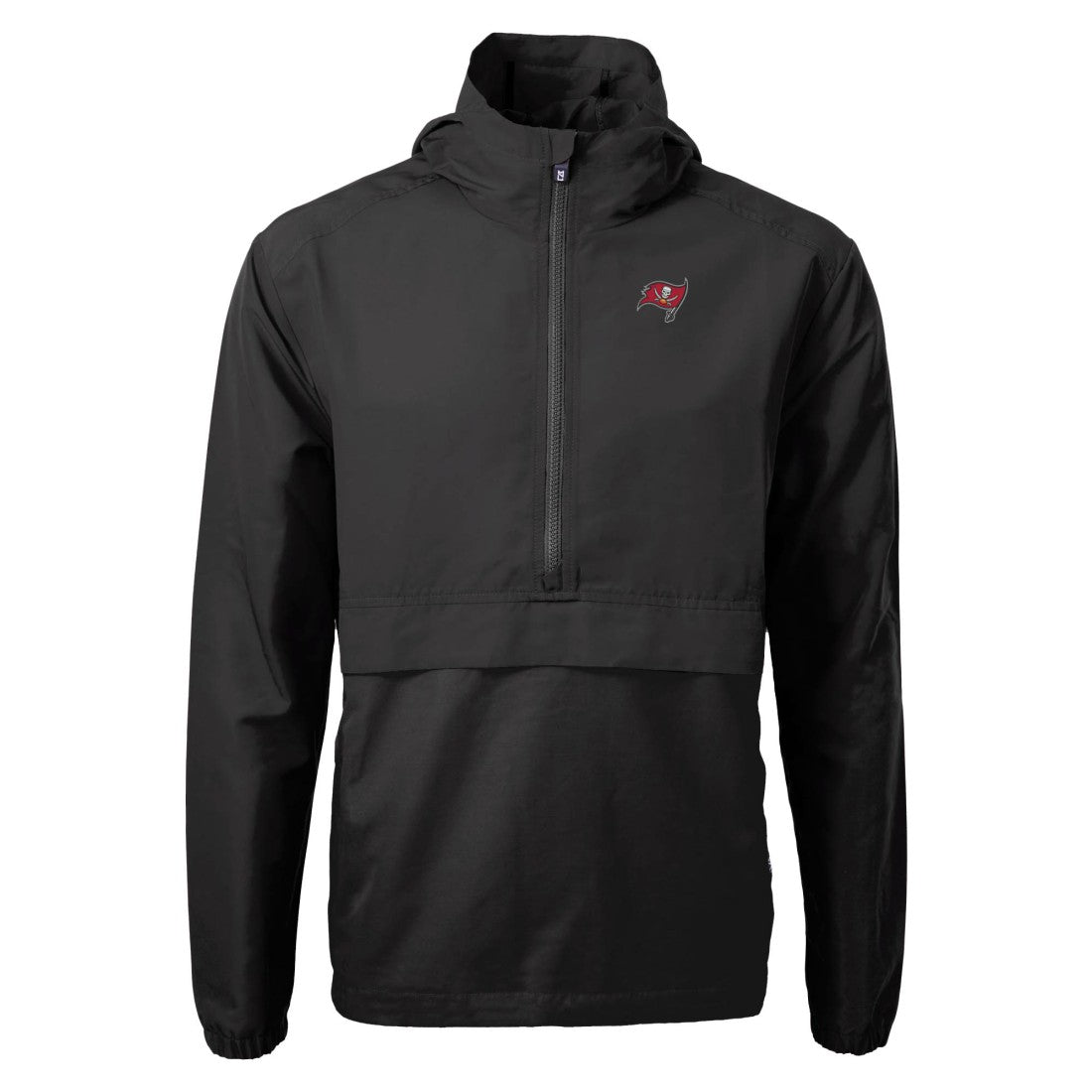 Tampa Bay Buccaneers Cutter & Buck Charter Eco Recycled Anorak Half-Zip Jacket Black | NFL