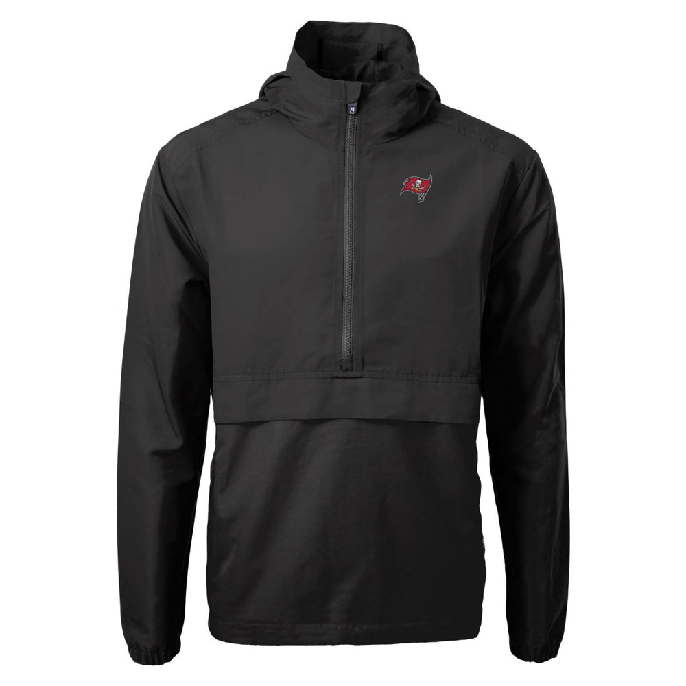 Tampa Bay Buccaneers Cutter & Buck Charter Eco Recycled Anorak Half-Zip Jacket Black | NFL