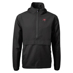 Tampa Bay Buccaneers Cutter & Buck Charter Eco Recycled Anorak Half-Zip Jacket Black | NFL