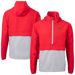Tampa Bay Buccaneers Cutter & Buck Charter Eco Recycled Anorak Half-Zip Jacket Red | NFL