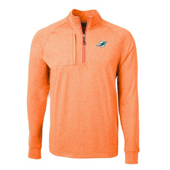 Miami Dolphins Cutter & Buck Adapt Eco Knit Quarter-Zip Pullover Top Heather Orange | NFL