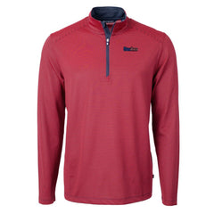 Pittsburgh Steelers Cutter & Buck Virtue Eco Pique Micro Stripe Recycled Quarter-Zip Pullover Top Red/Navy | NFL