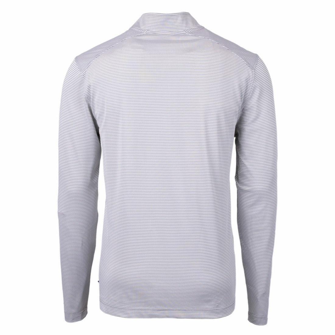Tampa Bay Buccaneers Cutter & Buck Virtue Eco Pique Micro Stripe Recycled Quarter-Zip Pullover Top Gray/White | NFL