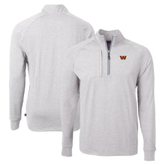 Washington Commanders Cutter & Buck Adapt Eco Knit Quarter-Zip Pullover Top Heather Gray | NFL