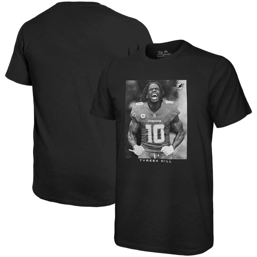 Tyreek Hill Miami Dolphins Majestic Threads Oversized Player Image T-Shirt Black | NFL