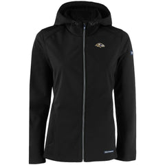 Baltimore Ravens Cutter & Buck Women's Evoke Eco Softshell Recycled Full-Zip Hooded Jacket Black | NFL