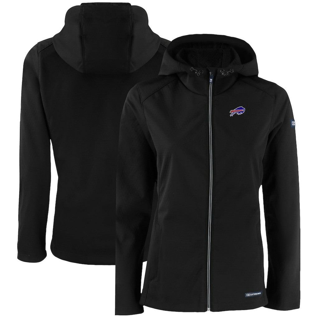 Buffalo Bills Cutter & Buck Women's Evoke Eco Softshell Recycled Full-Zip Hooded Jacket Black | NFL