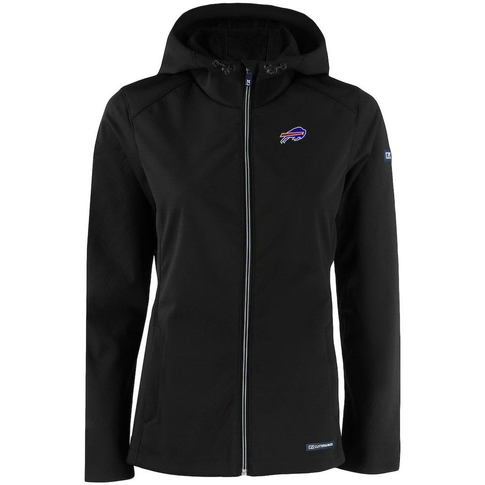 Buffalo Bills Cutter & Buck Women's Evoke Eco Softshell Recycled Full-Zip Hooded Jacket Black | NFL