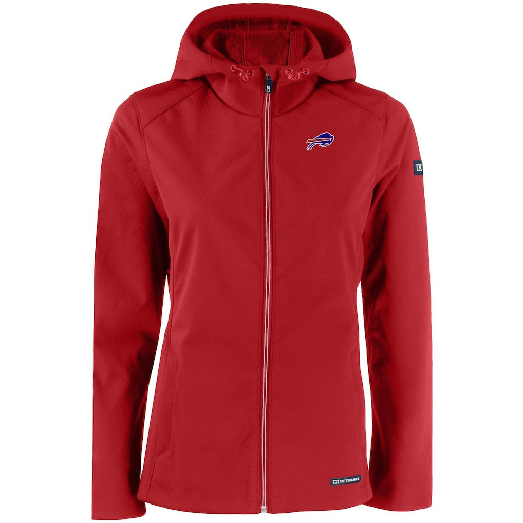 Buffalo Bills Cutter & Buck Women's Evoke Eco Softshell Recycled Full-Zip Hooded Jacket Red | NFL