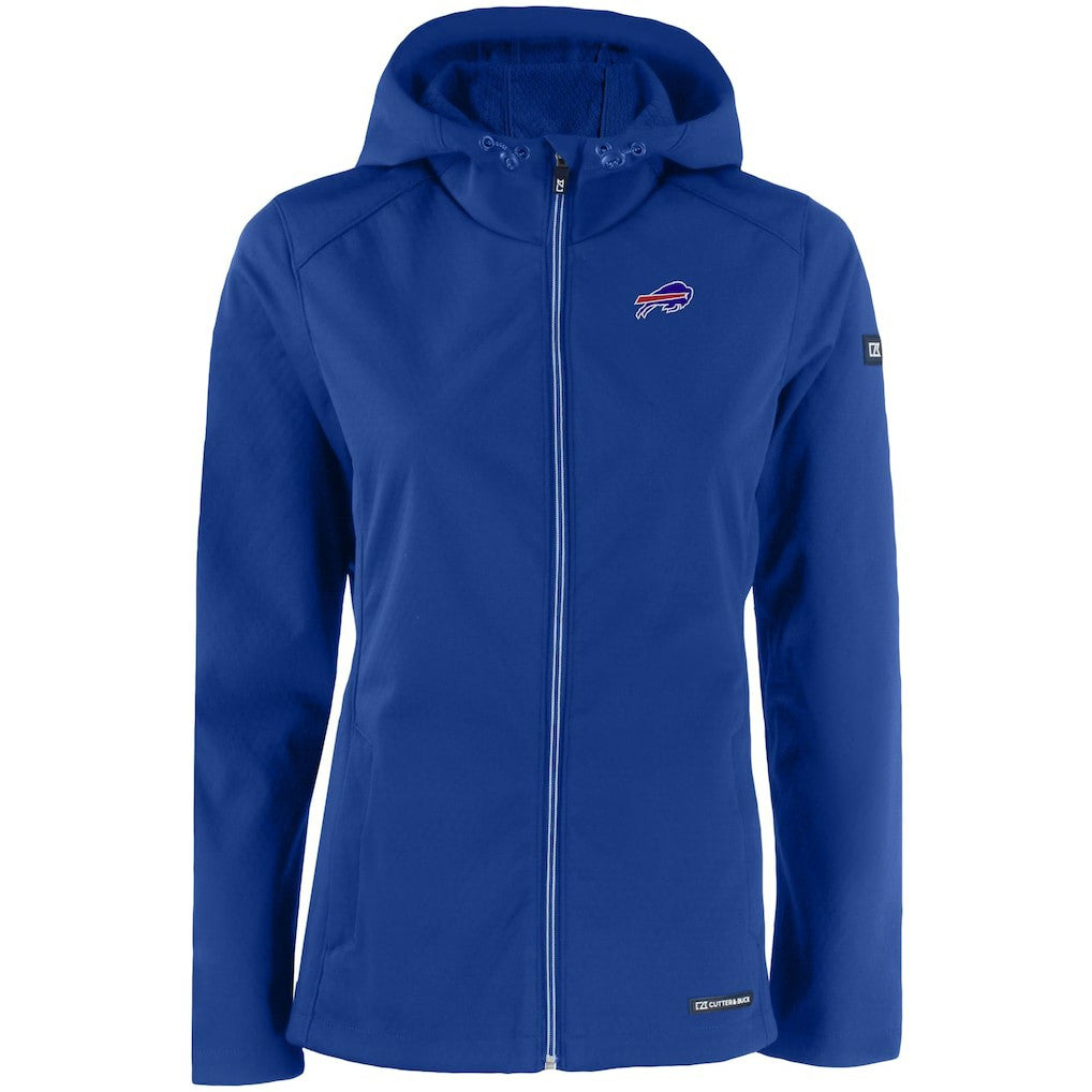 Buffalo Bills Cutter & Buck Women's Evoke Eco Softshell Recycled Full-Zip Hooded Jacket Royal | NFL