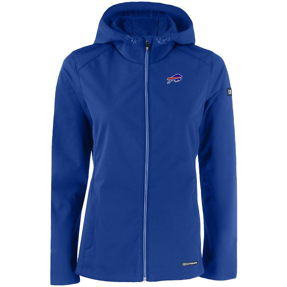 Buffalo Bills Cutter & Buck Women's Evoke Eco Softshell Recycled Full-Zip Hooded Jacket Royal | NFL